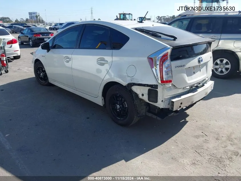 2014 Toyota Prius VIN: JTDKN3DUXE1735630 Lot: 40873000