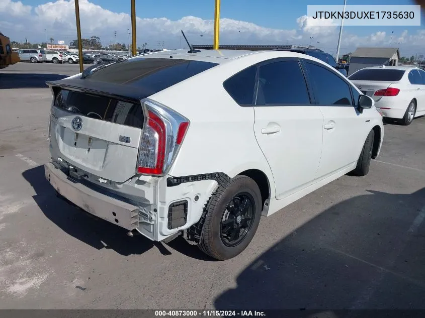 2014 Toyota Prius VIN: JTDKN3DUXE1735630 Lot: 40873000