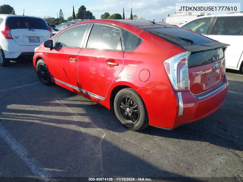 2014 Toyota Prius Four VIN: JTDKN3DU5E1777610 Lot: 40874109