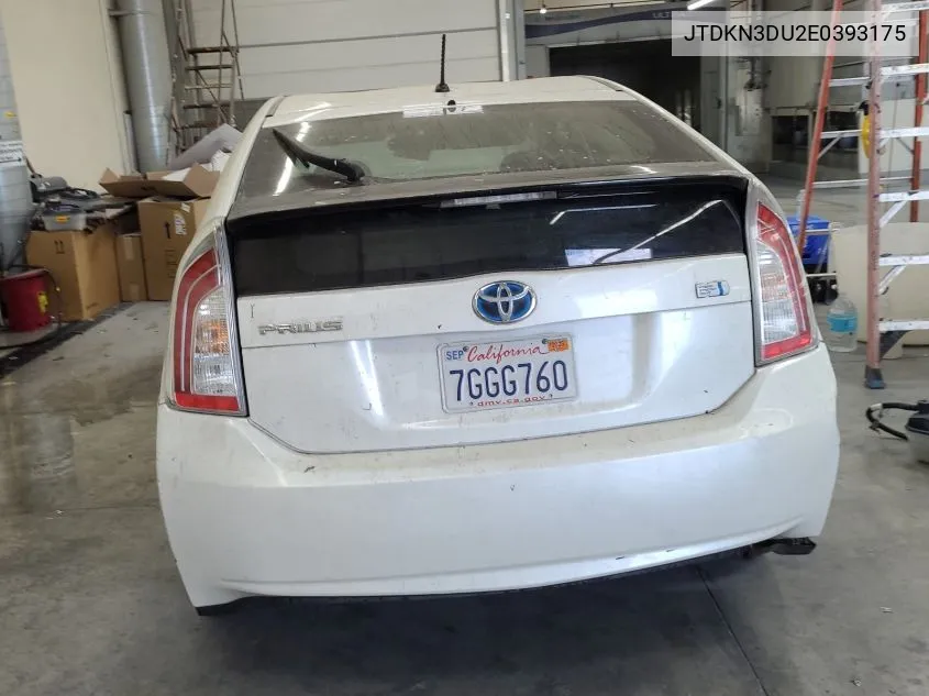 2014 Toyota Prius Two VIN: JTDKN3DU2E0393175 Lot: 40874540