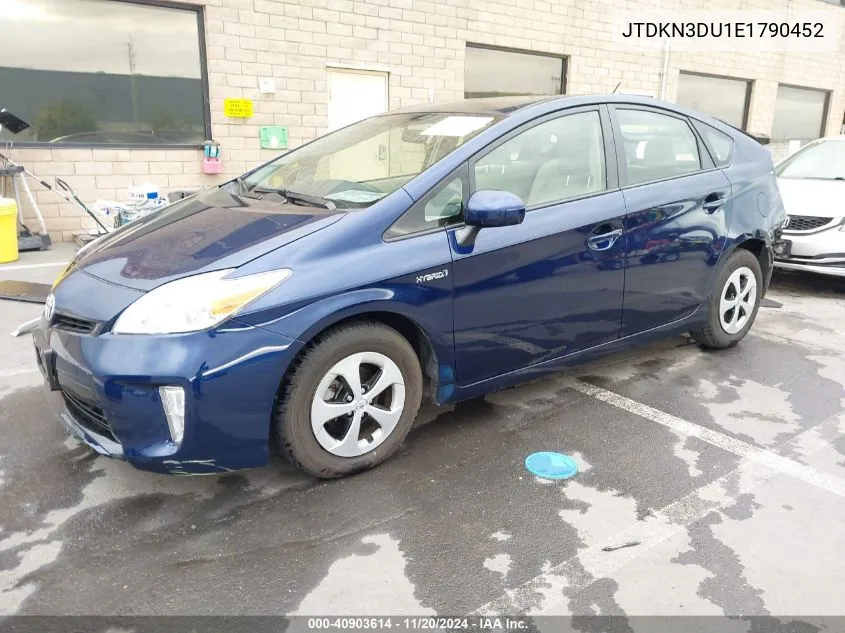 2014 Toyota Prius Two VIN: JTDKN3DU1E1790452 Lot: 40903614