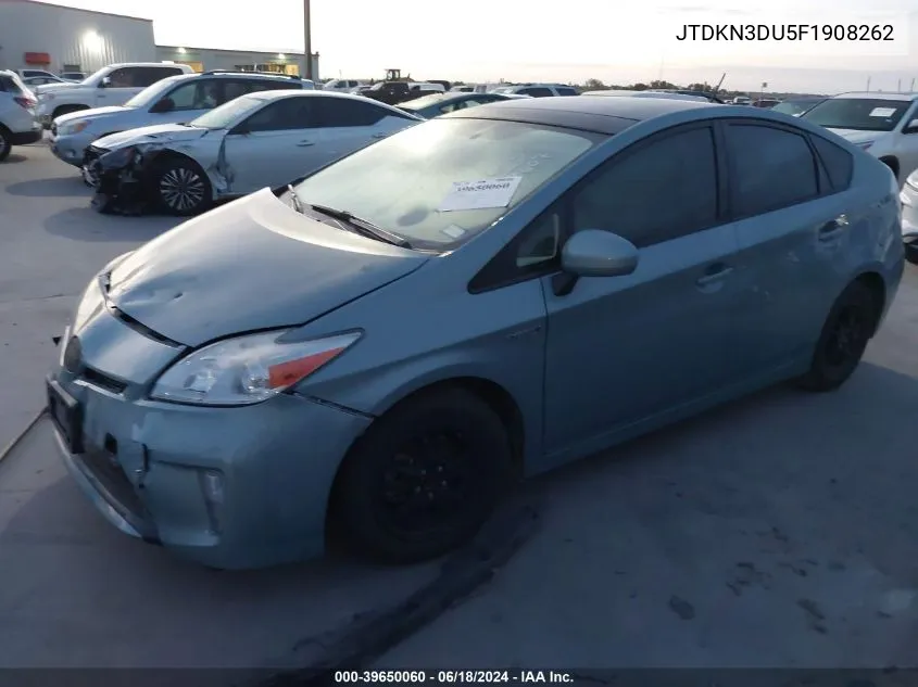 2015 Toyota Prius Four VIN: JTDKN3DU5F1908262 Lot: 39650060