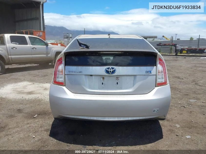 2015 Toyota Prius VIN: JTDKN3DU6F1933834 Lot: 39725621