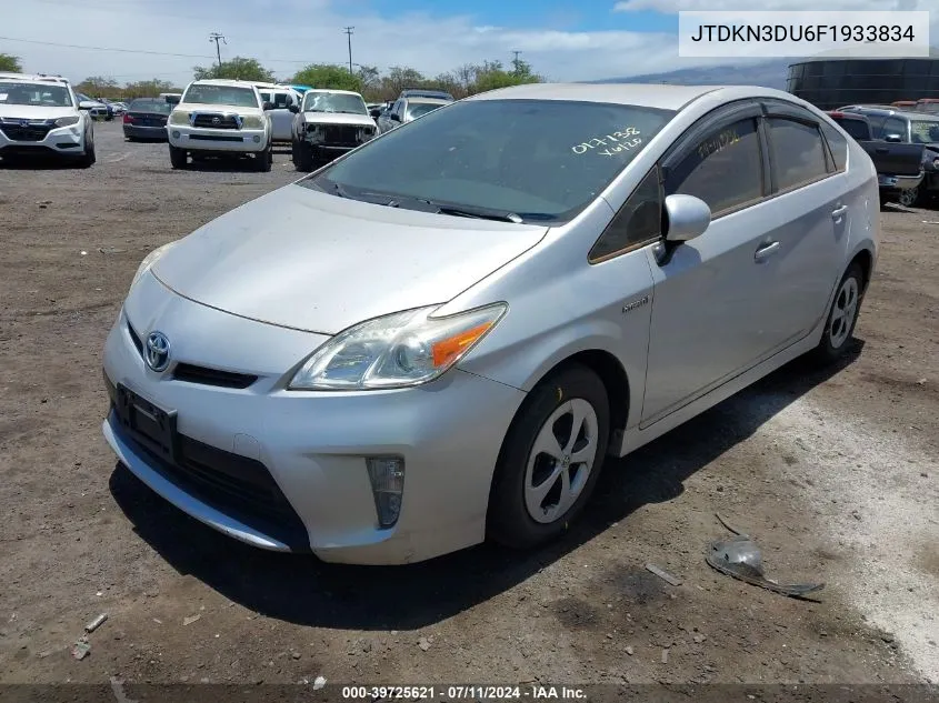 2015 Toyota Prius VIN: JTDKN3DU6F1933834 Lot: 39725621