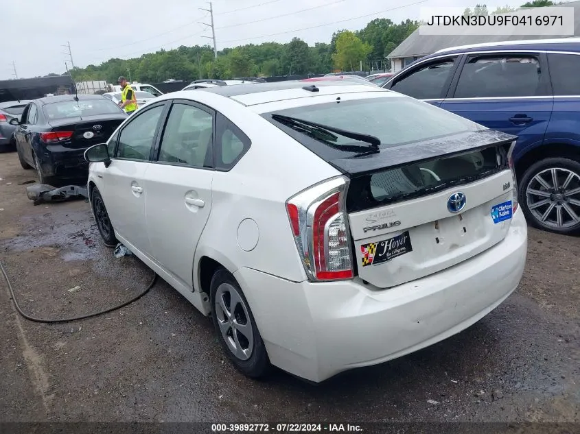 JTDKN3DU9F0416971 2015 Toyota Prius Three