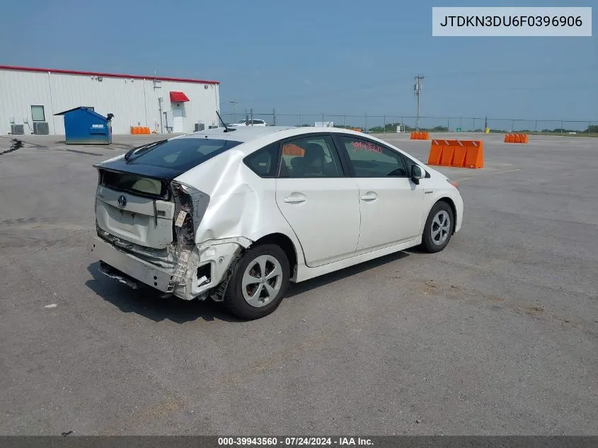 JTDKN3DU6F0396906 2015 Toyota Prius Three