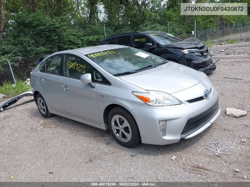 JTDKN3DU0F0430872 2015 Toyota Prius Four