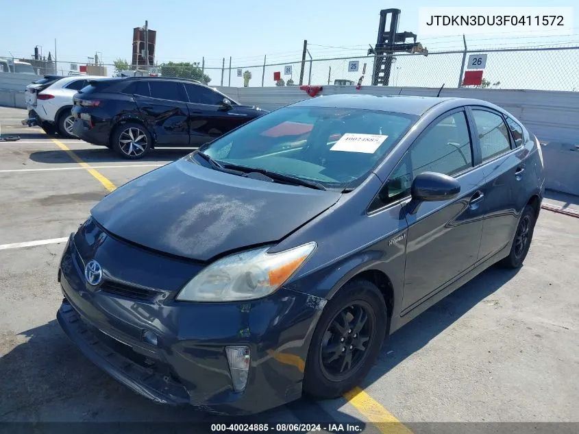 JTDKN3DU3F0411572 2015 Toyota Prius Two