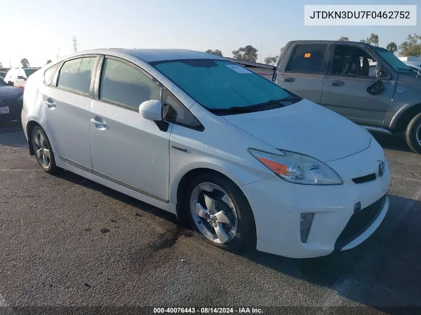 2015 Toyota Prius Two VIN: JTDKN3DU7F0462752 Lot: 40076443