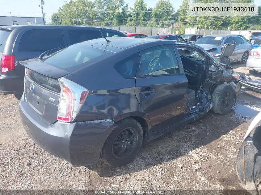 2015 Toyota Prius VIN: JTDKN3DU6F1933610 Lot: 40150809