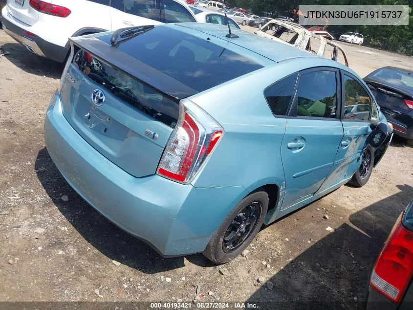 2015 Toyota Prius Three VIN: JTDKN3DU6F1915737 Lot: 40193421