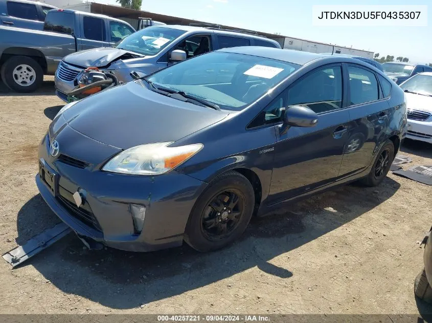 2015 Toyota Prius Two VIN: JTDKN3DU5F0435307 Lot: 40257221