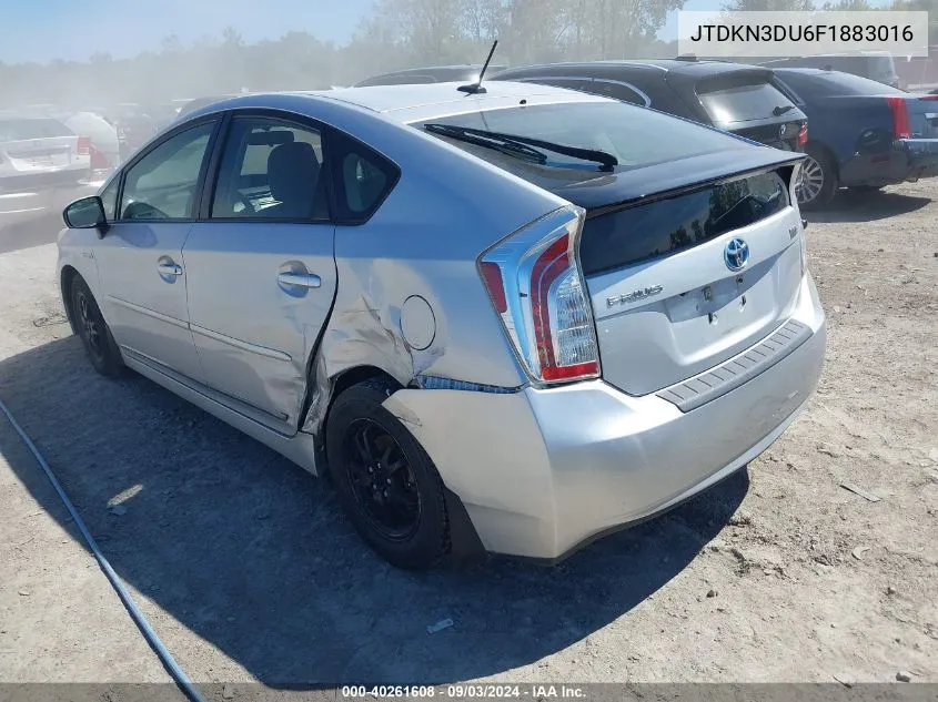 JTDKN3DU6F1883016 2015 Toyota Prius Three