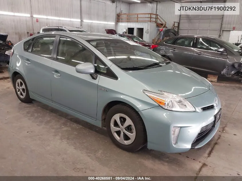 2015 Toyota Prius Three VIN: JTDKN3DU7F1900292 Lot: 40268581