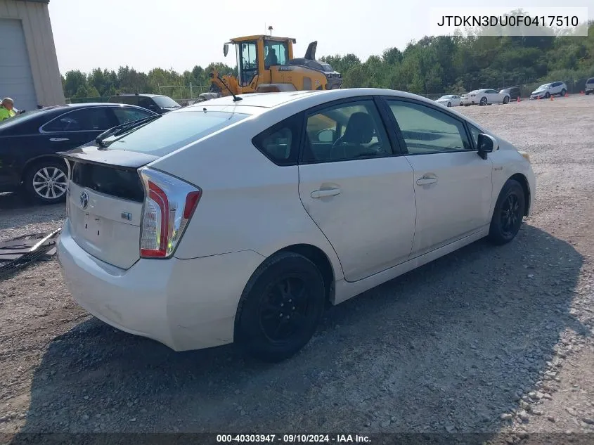 2015 Toyota Prius VIN: JTDKN3DU0F0417510 Lot: 40303947