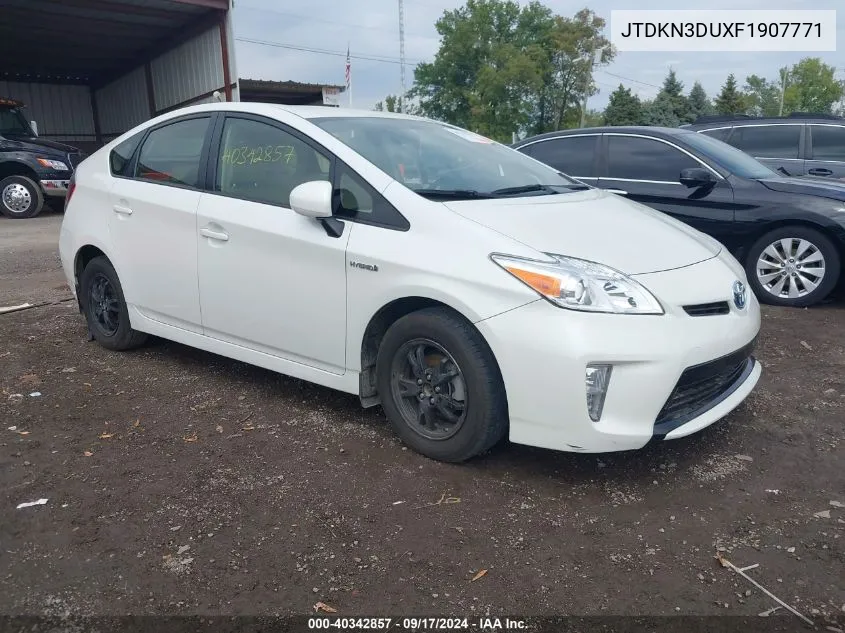 2015 Toyota Prius Three VIN: JTDKN3DUXF1907771 Lot: 40342857