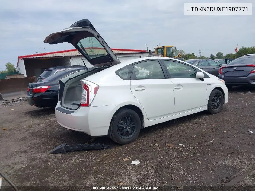 2015 Toyota Prius Three VIN: JTDKN3DUXF1907771 Lot: 40342857