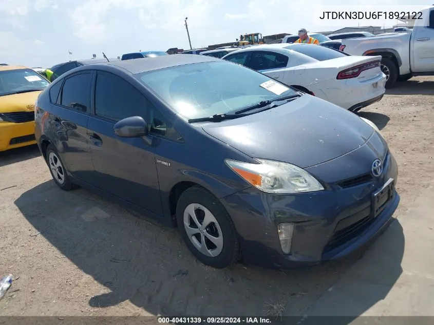 2015 Toyota Prius Three VIN: JTDKN3DU6F1892122 Lot: 40431339