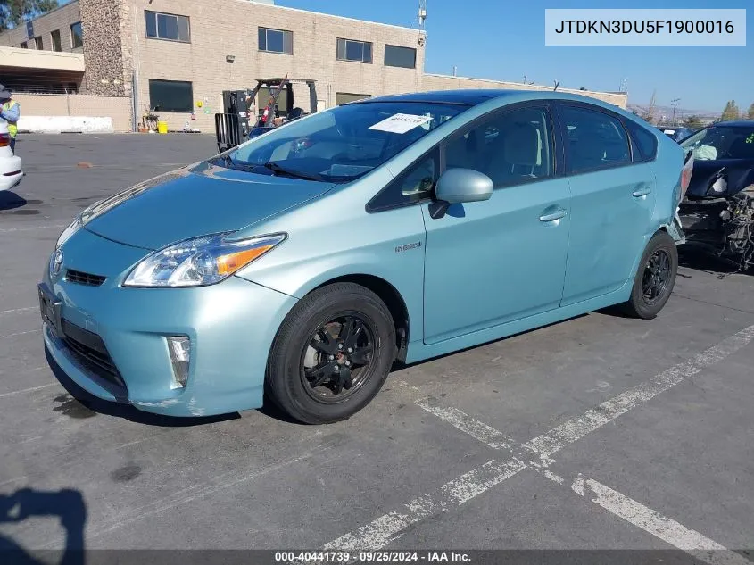 JTDKN3DU5F1900016 2015 Toyota Prius Three