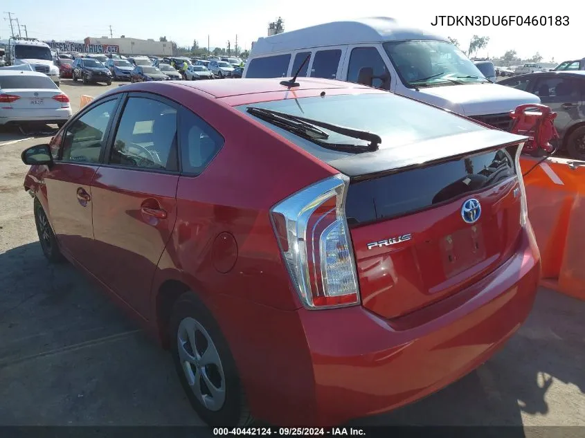 2015 Toyota Prius Three VIN: JTDKN3DU6F0460183 Lot: 40442124