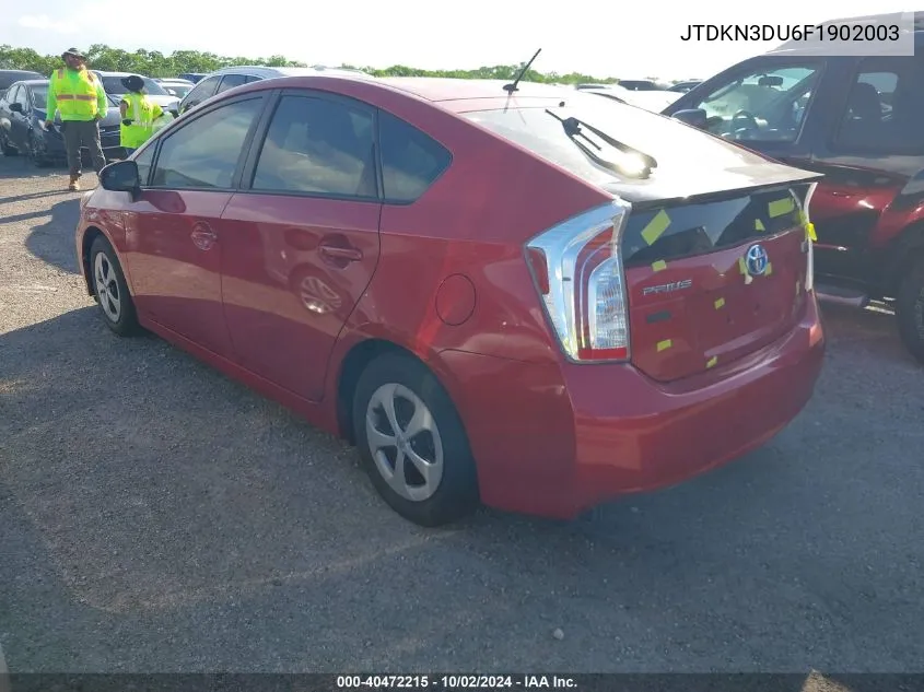 2015 Toyota Prius Two VIN: JTDKN3DU6F1902003 Lot: 40472215