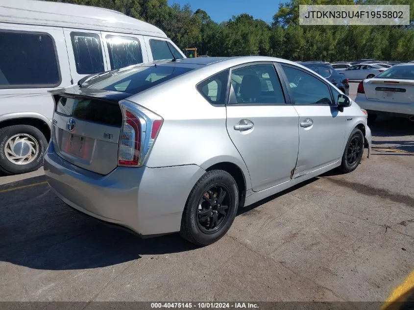 JTDKN3DU4F1955802 2015 Toyota Prius Three