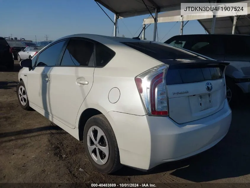 2015 Toyota Prius VIN: JTDKN3DU4F1907524 Lot: 40483889