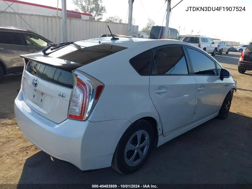 2015 Toyota Prius VIN: JTDKN3DU4F1907524 Lot: 40483889