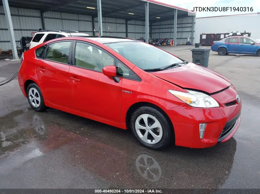 JTDKN3DU8F1940316 2015 Toyota Prius Four