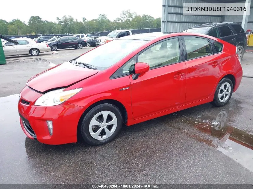 JTDKN3DU8F1940316 2015 Toyota Prius Four