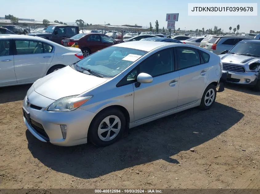 2015 Toyota Prius Three VIN: JTDKN3DU1F0399678 Lot: 40512594