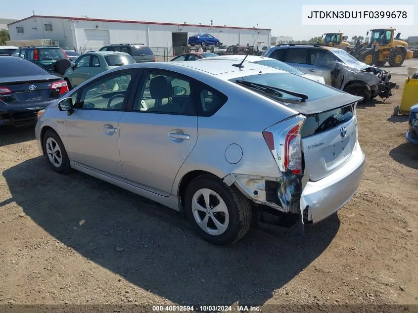 2015 Toyota Prius Three VIN: JTDKN3DU1F0399678 Lot: 40512594