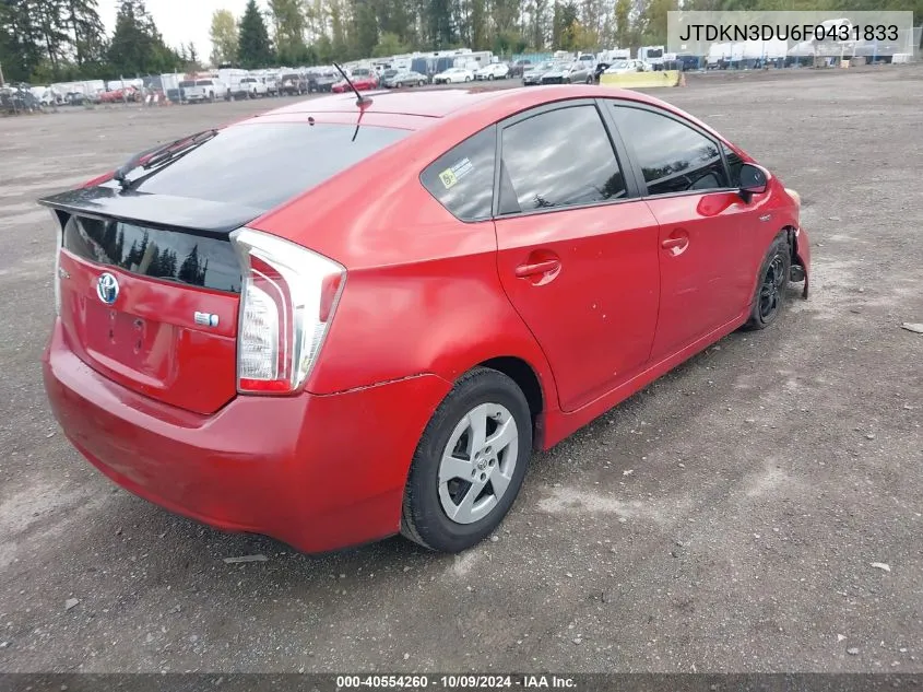 2015 Toyota Prius Two VIN: JTDKN3DU6F0431833 Lot: 40554260