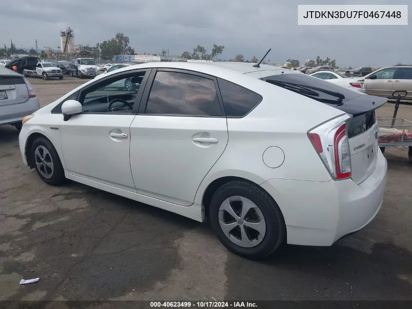 2015 Toyota Prius Two VIN: JTDKN3DU7F0467448 Lot: 40623499