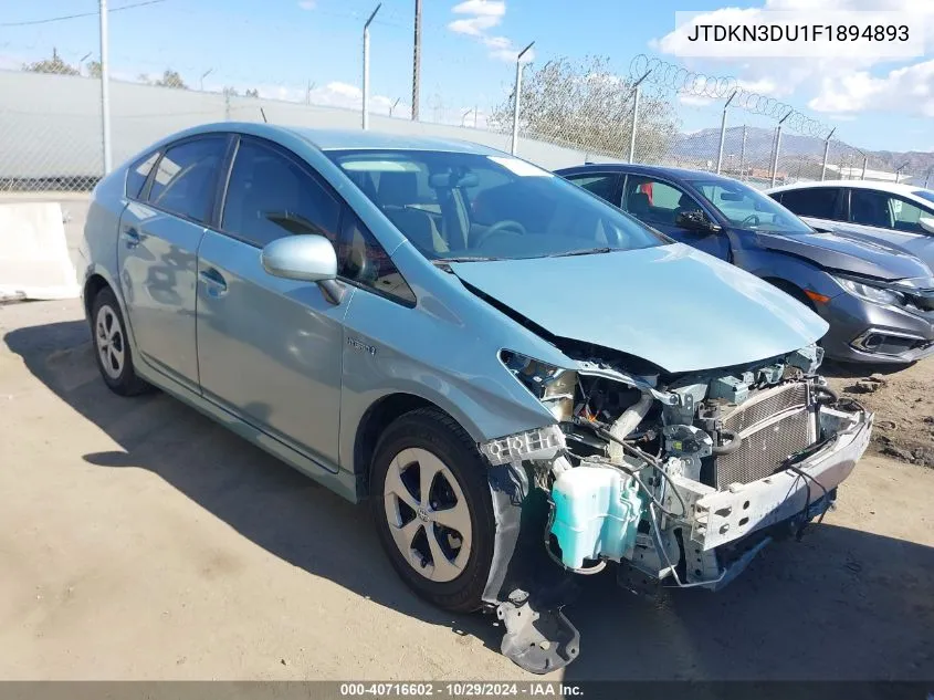 JTDKN3DU1F1894893 2015 Toyota Prius Two