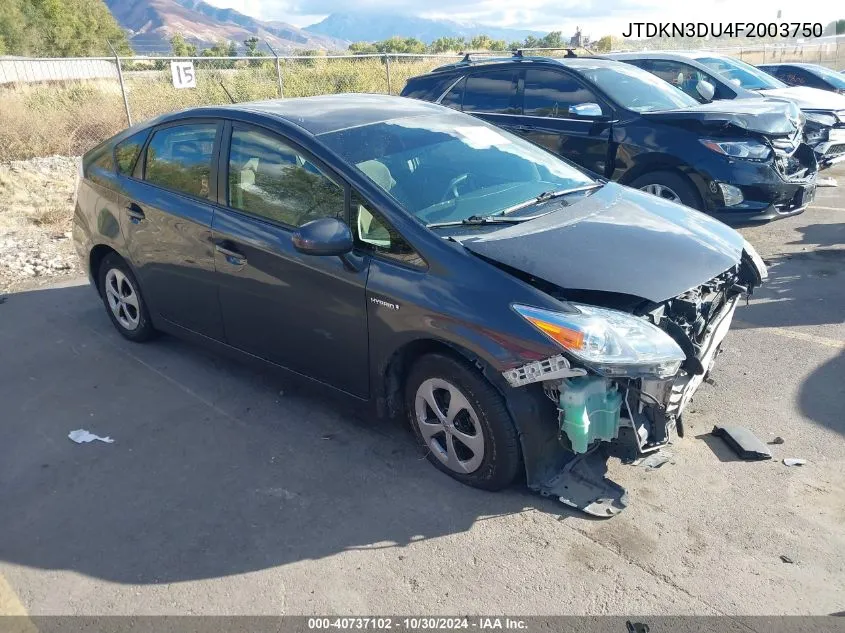 2015 Toyota Prius Two VIN: JTDKN3DU4F2003750 Lot: 40737102