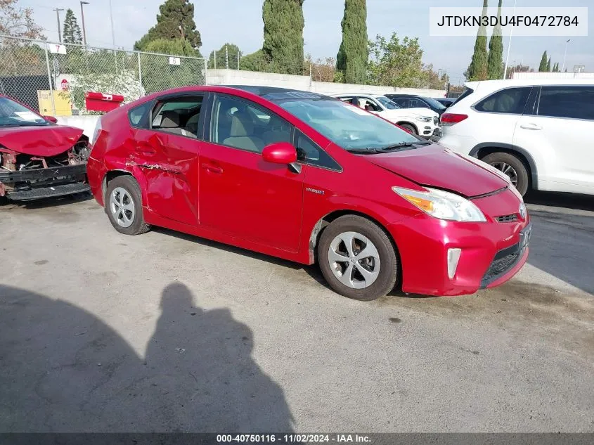 2015 Toyota Prius VIN: JTDKN3DU4F0472784 Lot: 40750116