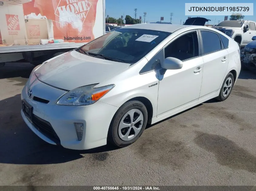 2015 Toyota Prius Two VIN: JTDKN3DU8F1985739 Lot: 40755645