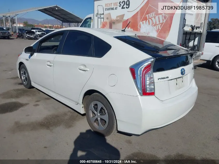 2015 Toyota Prius Two VIN: JTDKN3DU8F1985739 Lot: 40755645