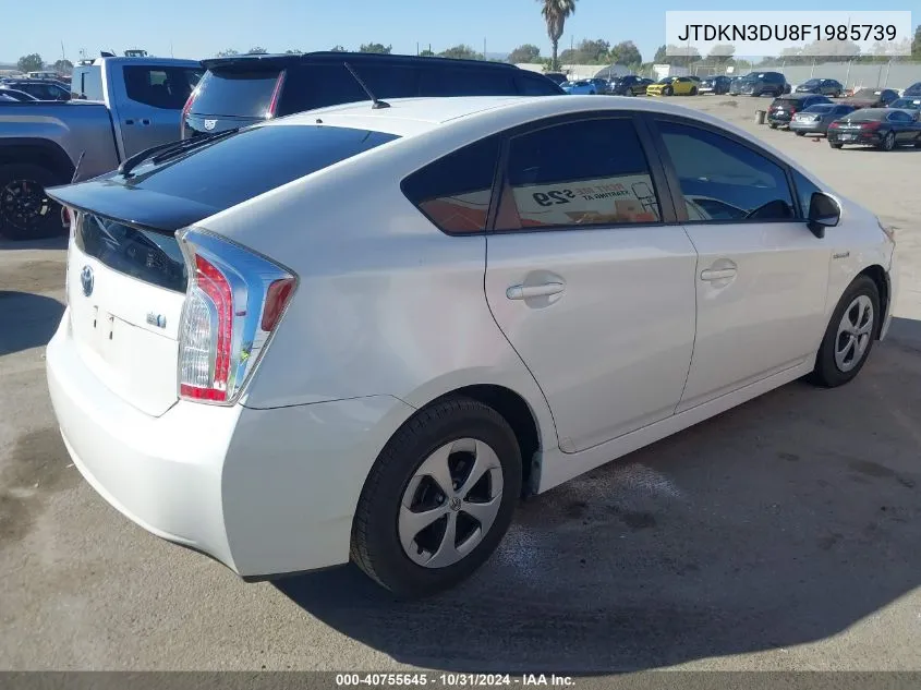 2015 Toyota Prius Two VIN: JTDKN3DU8F1985739 Lot: 40755645