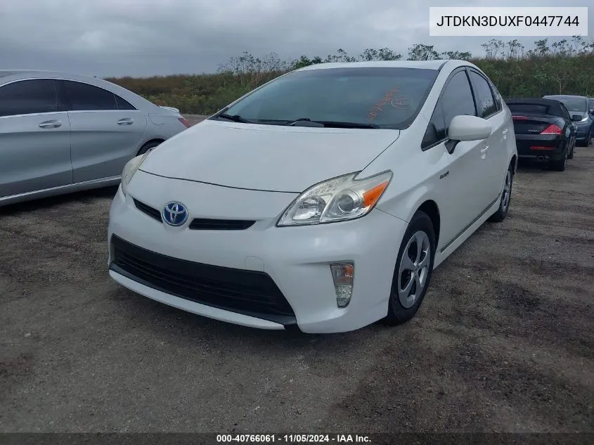 2015 Toyota Prius Four VIN: JTDKN3DUXF0447744 Lot: 40766061