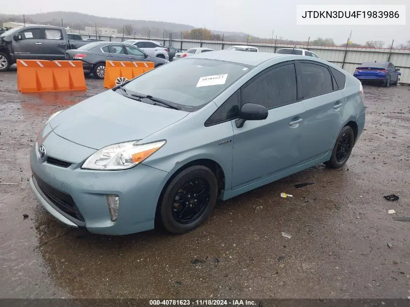 2015 Toyota Prius Two VIN: JTDKN3DU4F1983986 Lot: 40781623