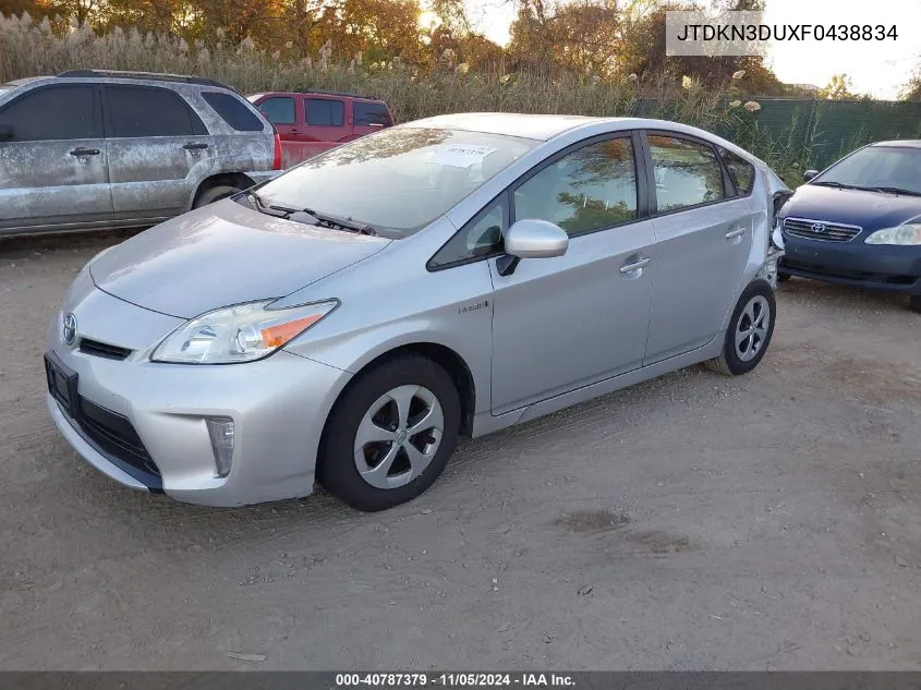 2015 Toyota Prius Two VIN: JTDKN3DUXF0438834 Lot: 40787379