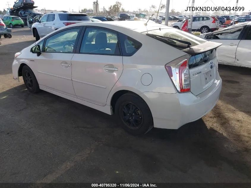 2015 Toyota Prius Two VIN: JTDKN3DU6F0434599 Lot: 40795320