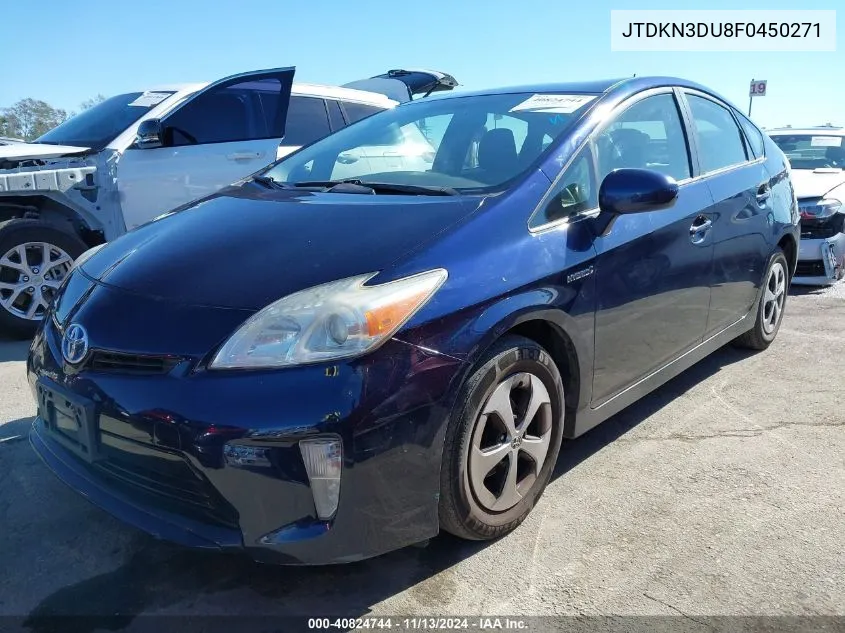 2015 Toyota Prius Two VIN: JTDKN3DU8F0450271 Lot: 40824744