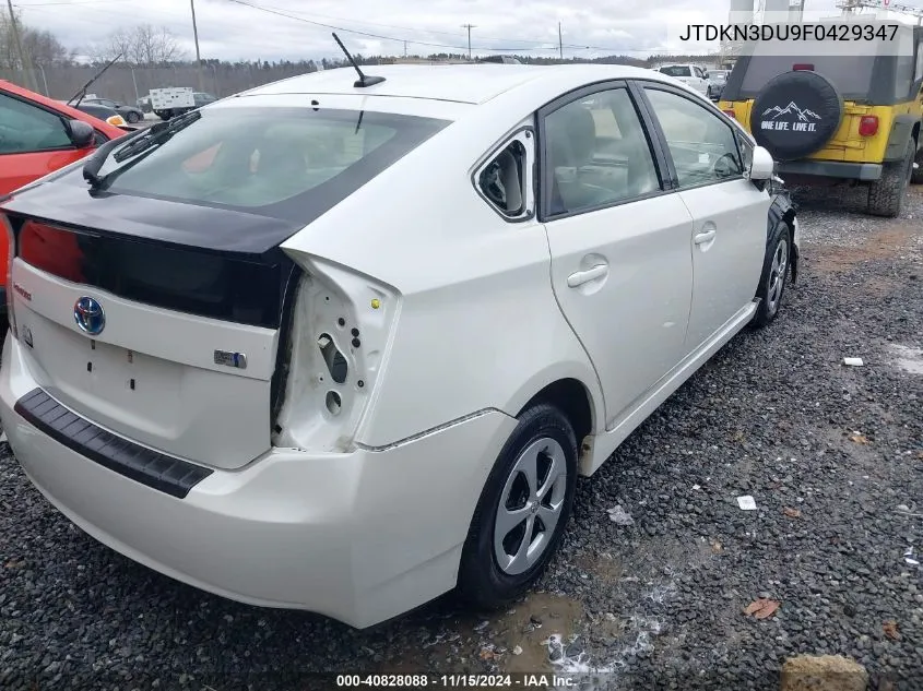 2015 Toyota Prius Four VIN: JTDKN3DU9F0429347 Lot: 40828088