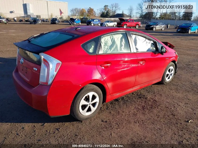 2015 Toyota Prius Four VIN: JTDKN3DUXF1915823 Lot: 40840273