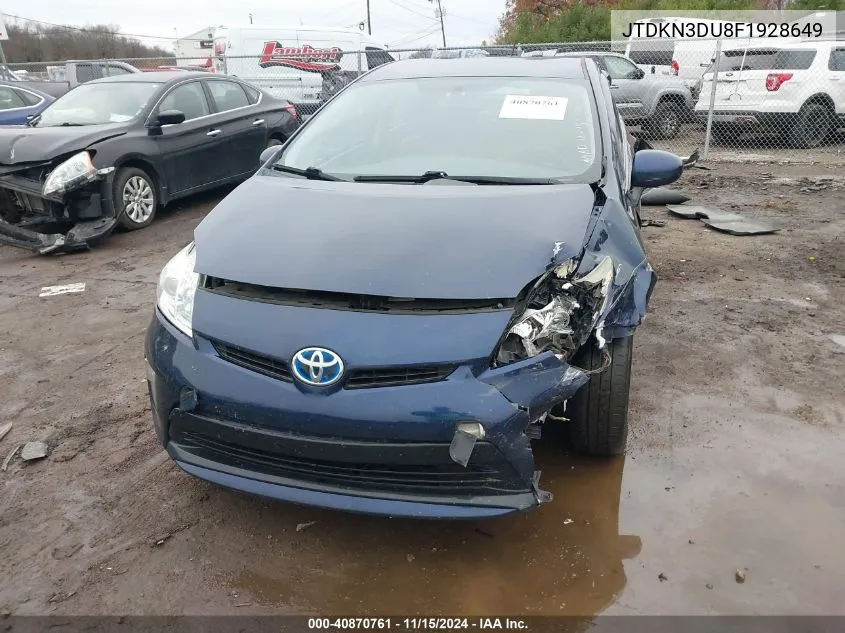 2015 Toyota Prius Two VIN: JTDKN3DU8F1928649 Lot: 40870761