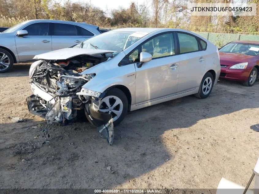 2015 Toyota Prius VIN: JTDKN3DU6F0459423 Lot: 40886891