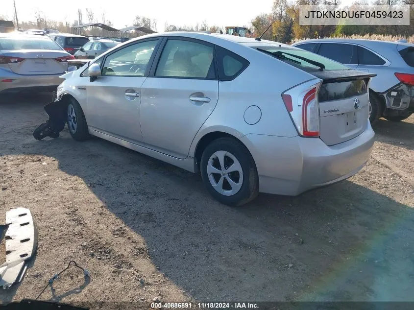 2015 Toyota Prius VIN: JTDKN3DU6F0459423 Lot: 40886891